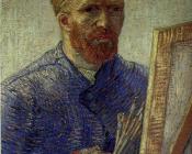 文森特 威廉 梵高 : 画架前的自画像